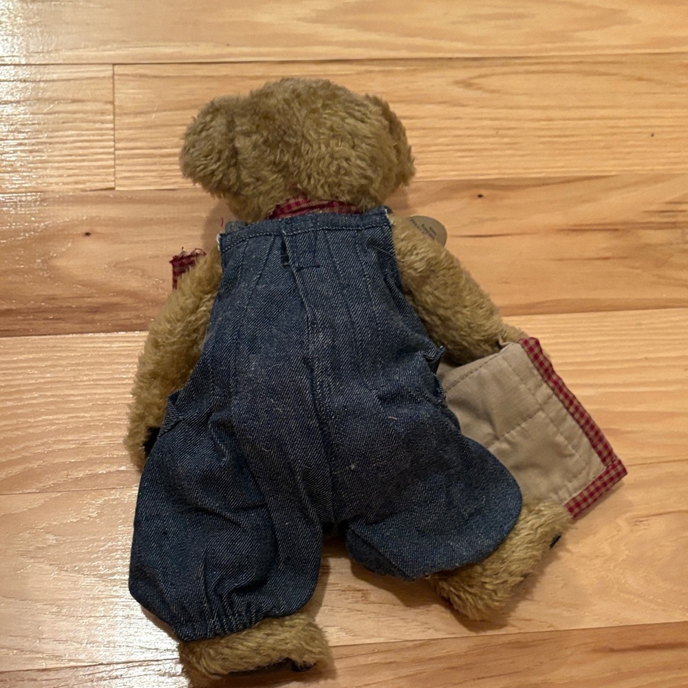 Boyds Bears Plush Teddy with Red Checkered Bow - Picture 4 of 5